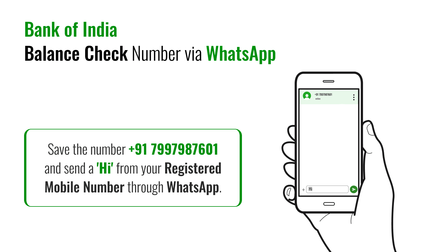 Bank of India Balance Check Number via WhatsApp